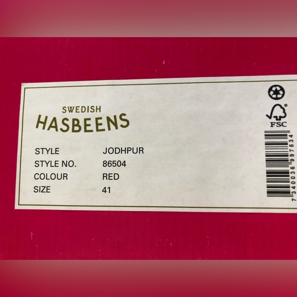 COPY - NIB 10 EU 41 Red Swedish Hasbeens Jodhpurs Ankle Boots Booties - Picture 7 of 10